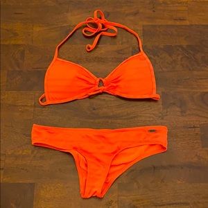 ROXY rushed bottom coral bikini